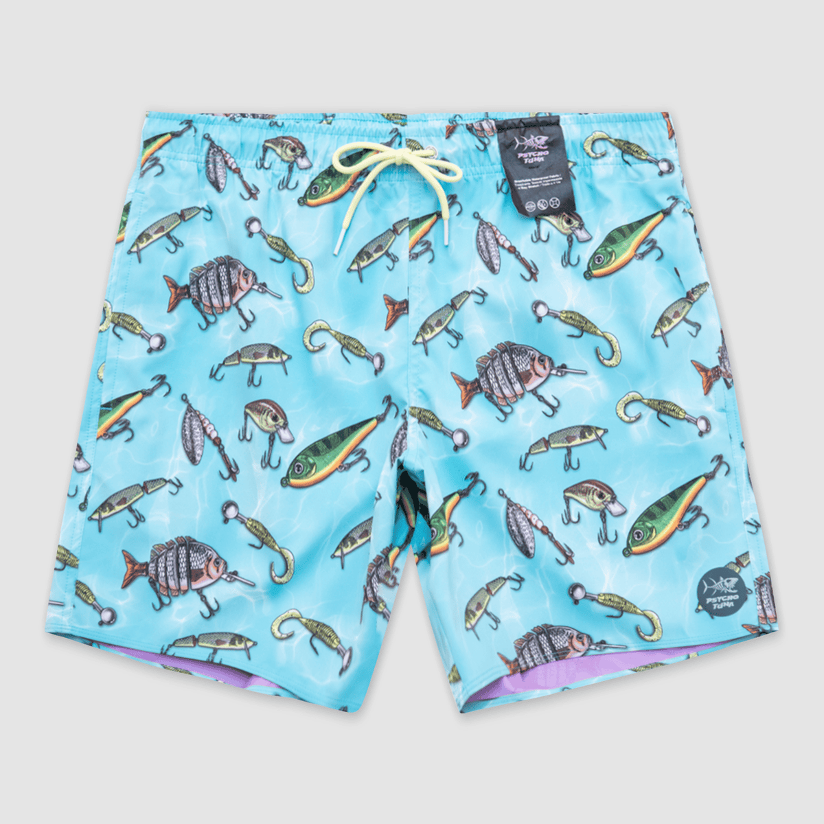 ■MARNI■ No Bacon in Visekos Fish Print Shorts Powder Blue PTYB0095-Blue_Radiance-Front.