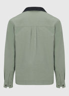 Back view of the Men’s Grimes Canvas Jacket in Iceberg Green, highlighting its multiple pockets and adjustable cuffs