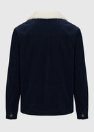 Back view of the Men’s Wales Corduroy Sherpa Jacket in Naval Academy color, highlighting the durable corduroy material and stylish design
