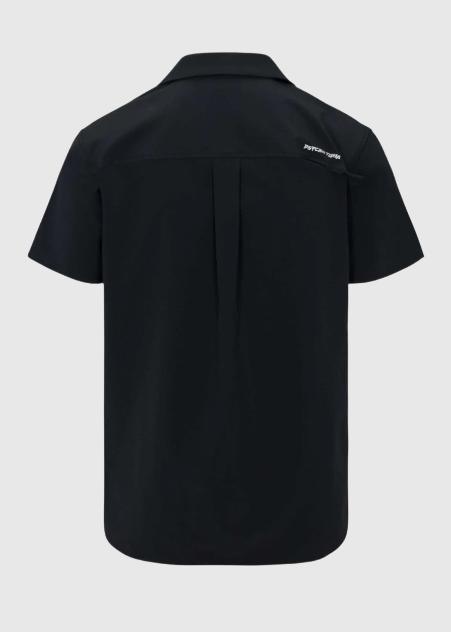 Back view of the Men’s Cruiser Coconut Woven Shirt in Moonless Night color, highlighting the comfortable fit and durable design