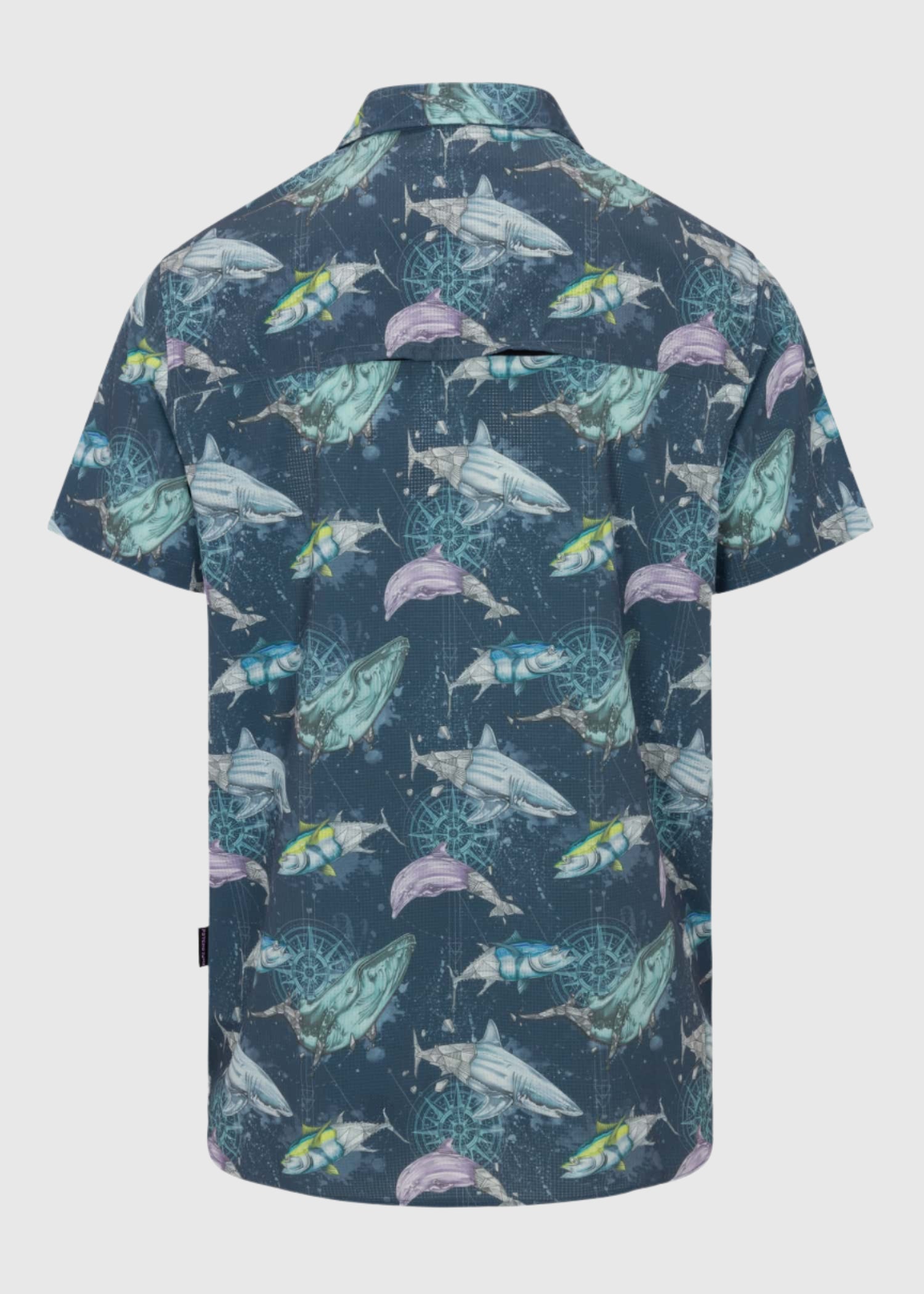 Men’s Short Sleeve Button Up Shirt with 4-Way Stretch Naval Academy Back