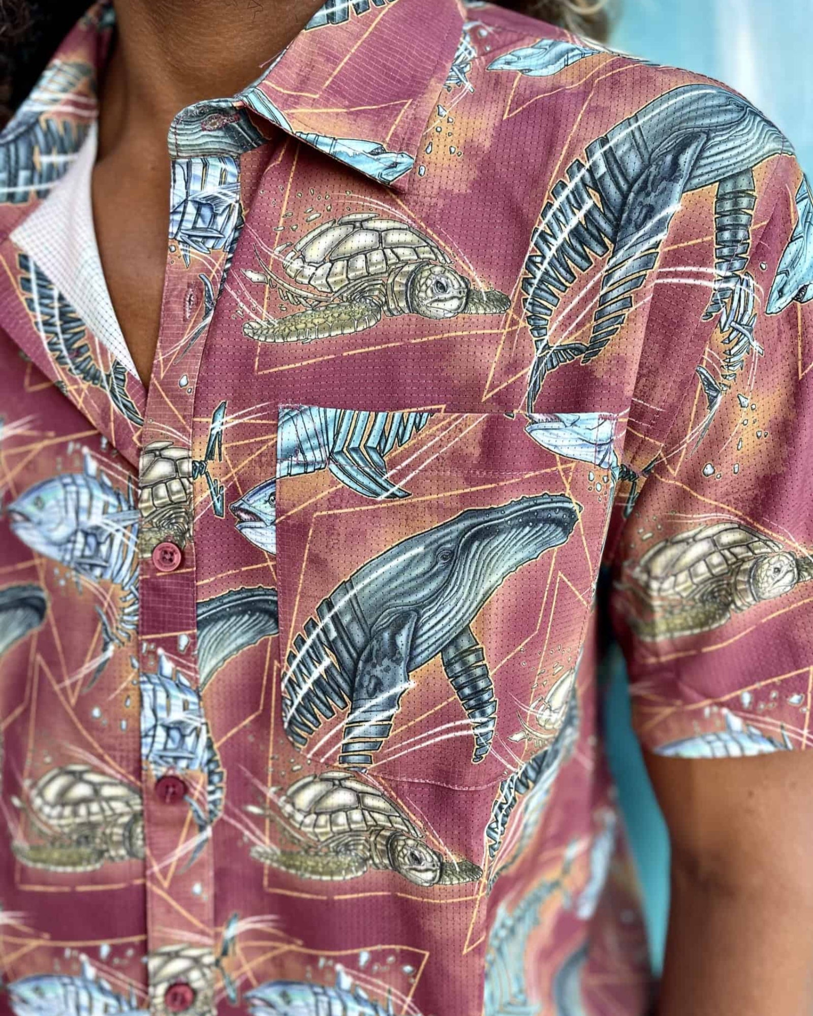 Technical Woven Fabric Shirt for Men by Titanium Killers Close Up Detailed Look