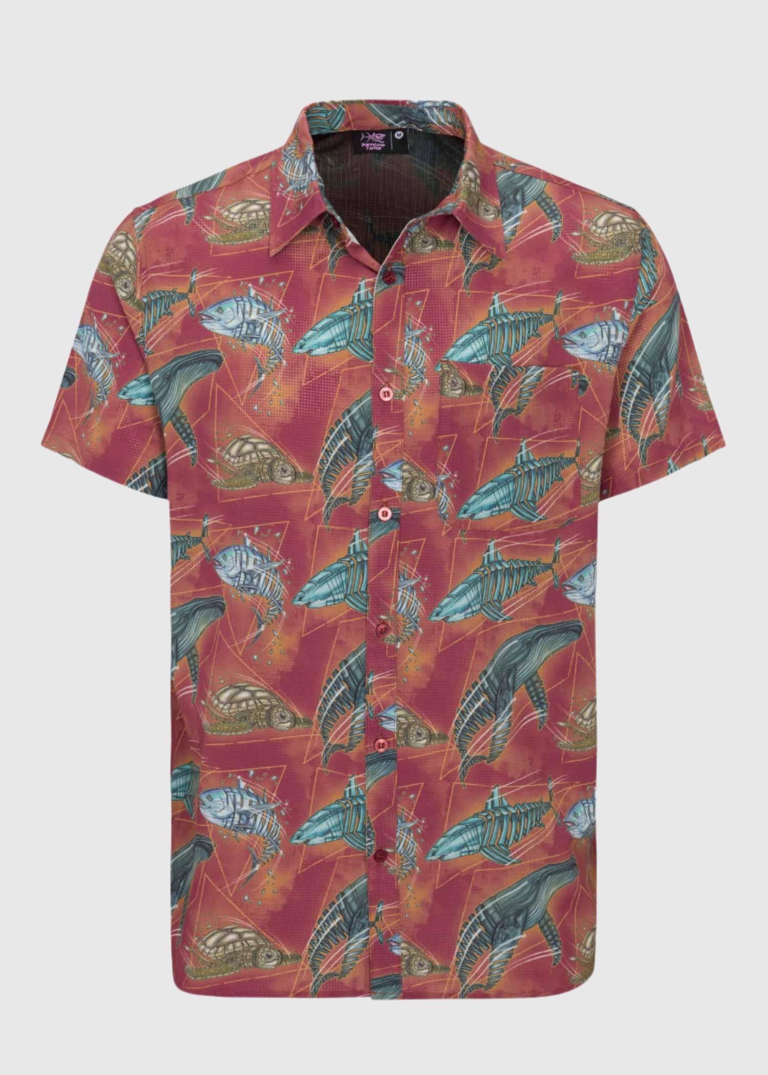 Men’s Short Sleeve Button Up Shirt by Titanium Killers Front Side