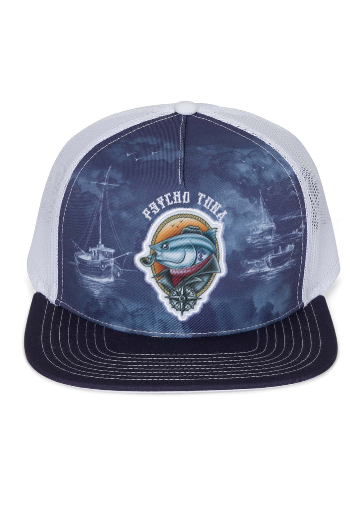 Men’s Tuna Trucker Hat in Naval Academy color, perfect for casual wear and outdoor activities.