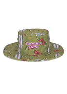 Men’s Maori Boonie Hat in Military Olive color by Psycho Tuna Clothing, showcasing traditional Maori patterns, designed for the modern waterman