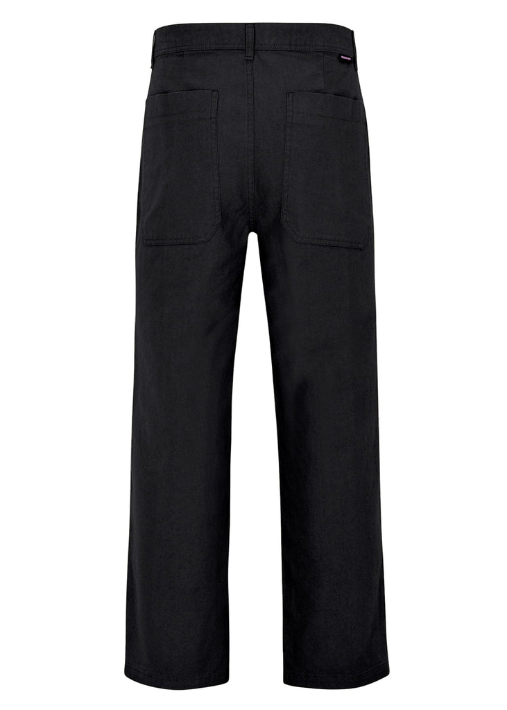 Rear view of the Men’s Pacify Canvas Pants in Moonless Night, highlighting the high-quality canvas material and the unique design details that embody the spirit of the sea and the calm of the night