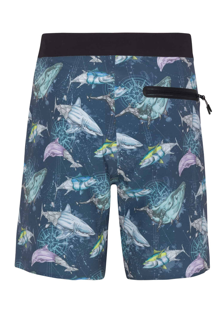 High-quality Men’s Navigator Board Shorts with unique prints and 4-Way Stretch back