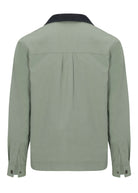 Back view of the Men’s Grimes Canvas Jacket in Iceberg Green, highlighting its multiple pockets and adjustable cuffs