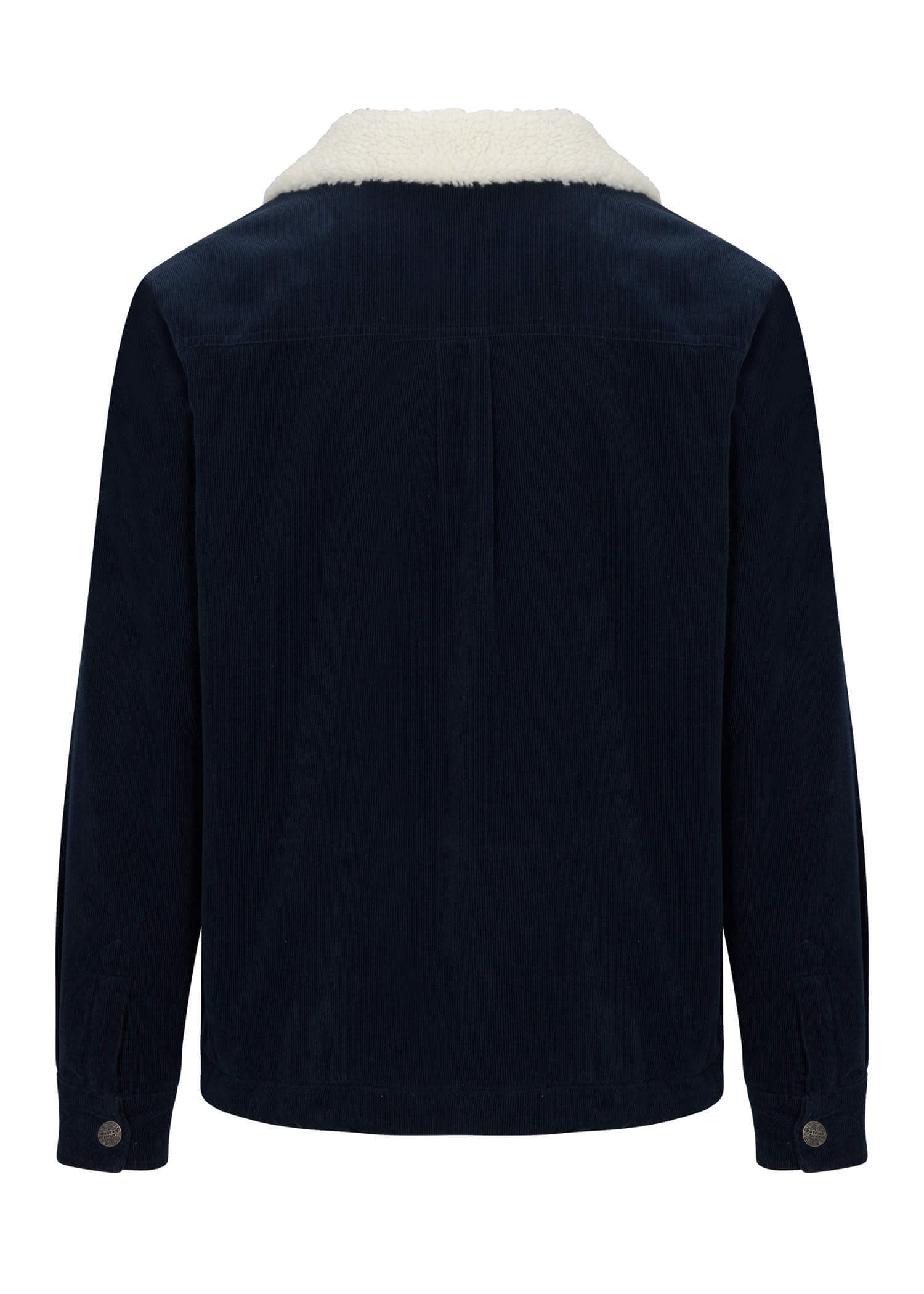 Back view of the Men’s Wales Corduroy Sherpa Jacket in Naval Academy color, highlighting the durable corduroy material and stylish design