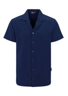 Front view of the Men’s Cruiser Coconut Woven Shirt in Naval Academy color, reflecting the spirit of the cruiser lifestyle