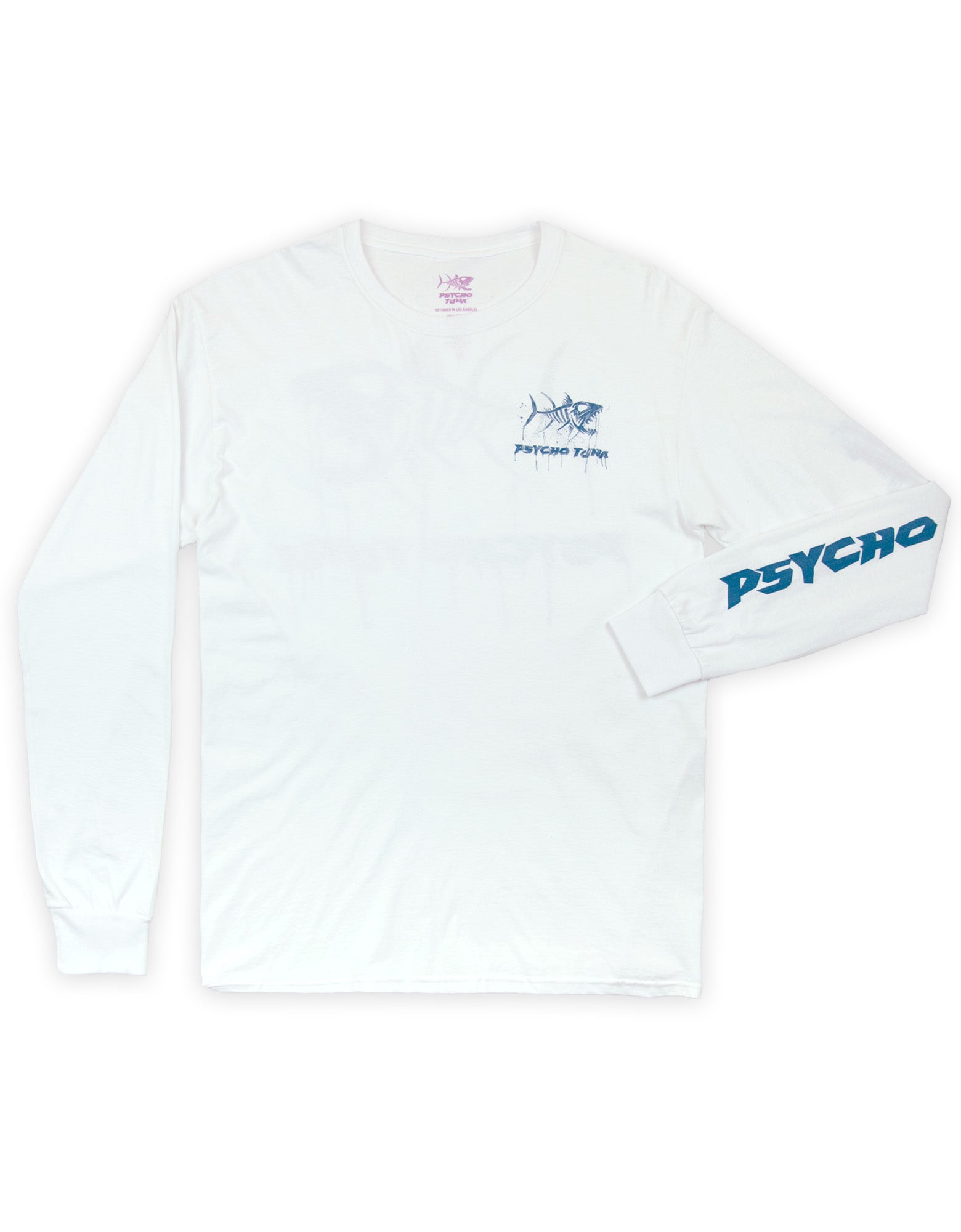 Men's Watercolor Logo Long Sleeve Graphic Tee White / Xlg