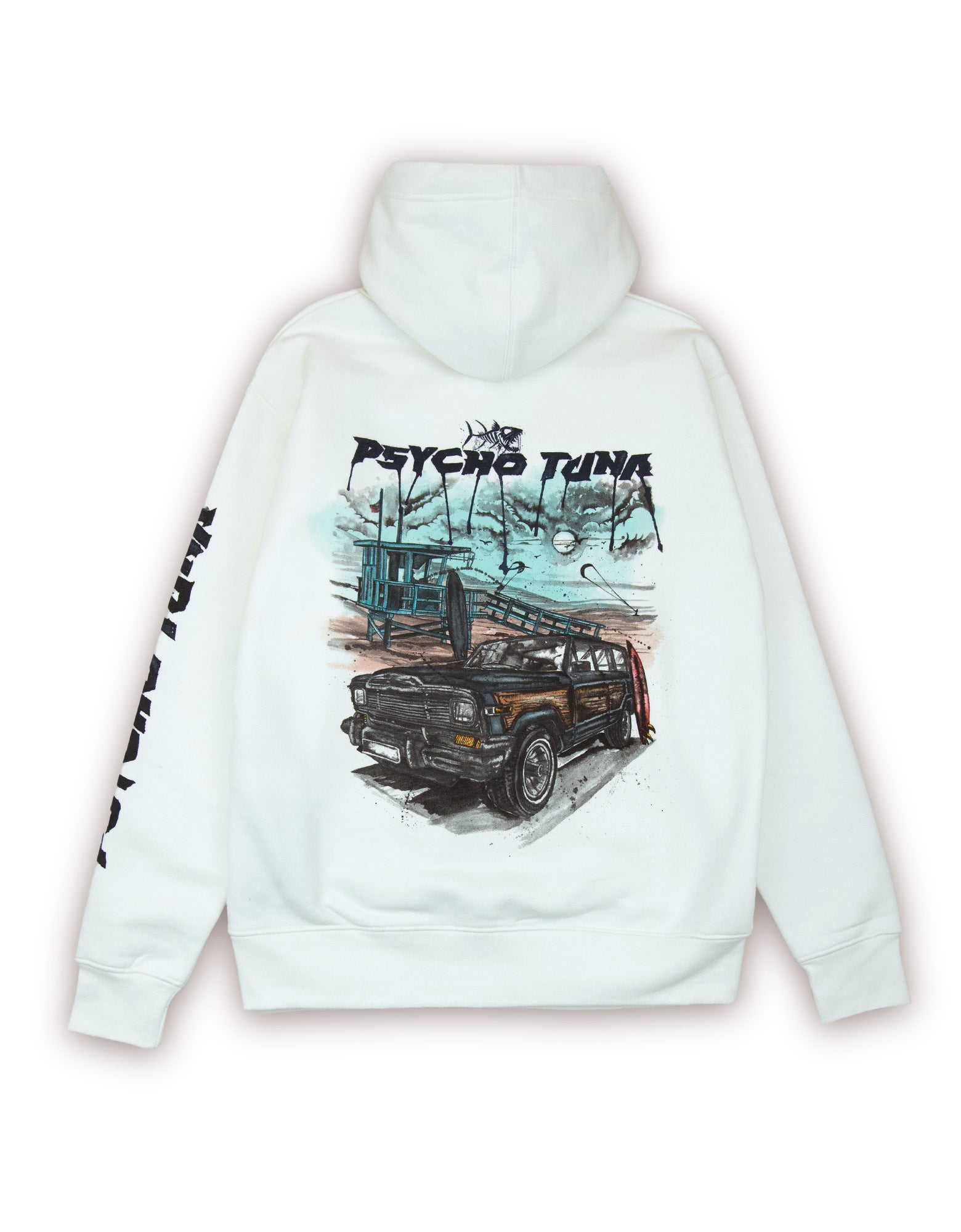 Men's Beach Day Graphic Hoodie - Hoodies with Surfing Prints White / LRG